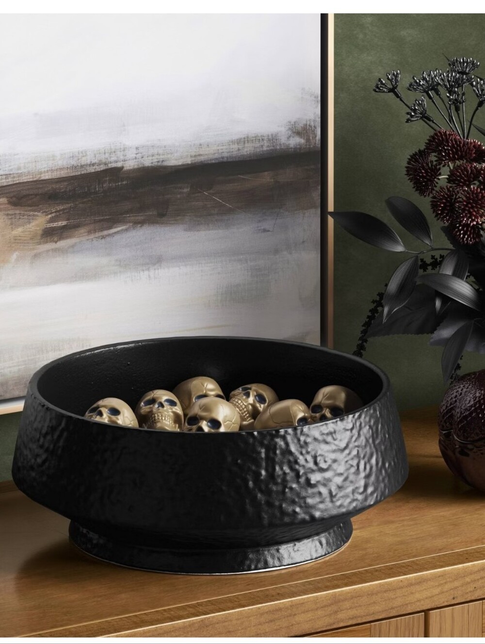 Threshold Large Decorative Black Ceramic Bowl